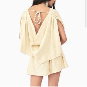 Free People Pietro Tie Back Romper XS